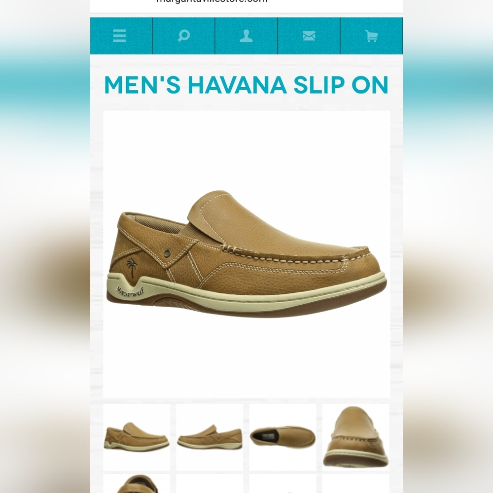 NWT Margaritaville Leather Men's slip ons, loafers, deck shoes, size 12